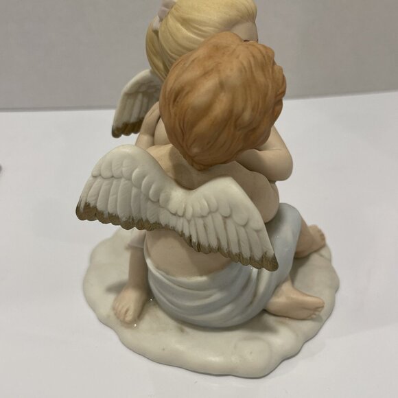 Home Interiors Gifts -  Porcelain Figurine Kissing Angels # 8838 - 4 3/4" tall - Picture 6 of 14